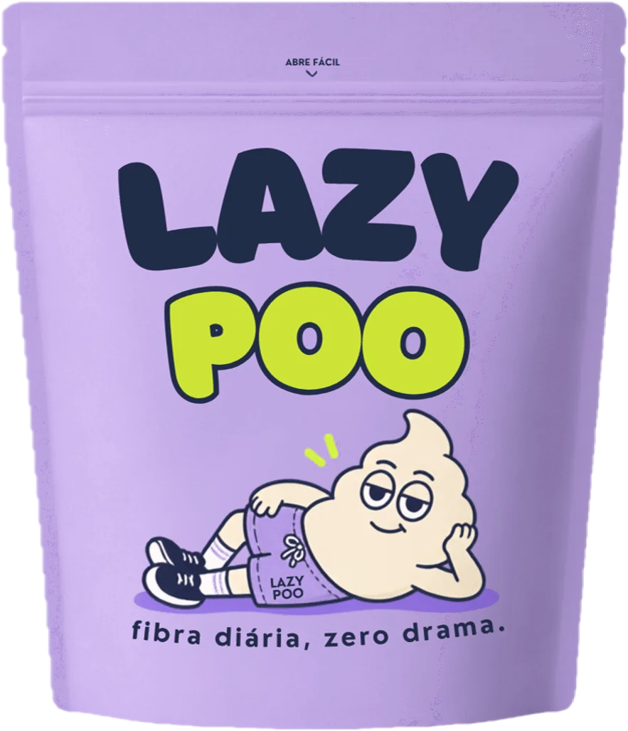Embalagem LazyPoo — psyllium em pó